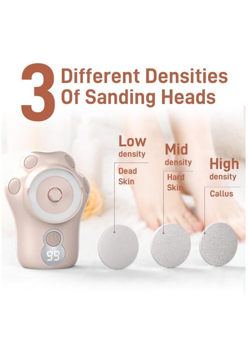 SOLARAE Foot Callus Remover Electric Rechargeable, Portable Foot Scrubber Dead Skin Remover with 3 Different Densities of Sanding Heads, Professional Washable Pedicure Tools for Feet Pink - Image 3