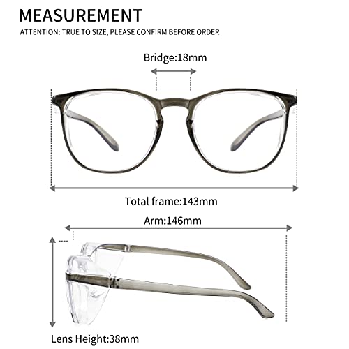Alsenor Safety Glasses Anti Fog Goggles Protective Eyewear Blue Light Blocking Anti Dust UV Protection Glasses For Men Women (New-Grey) - Image 5