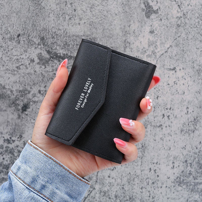 Multifunctional Solid Color PU Leather Wallet, RFID Blocking Design Portable Daily Storage Purse for Cards Cash Coin Business Use - Image 1
