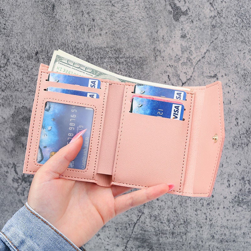 Multifunctional Solid Color PU Leather Wallet, RFID Blocking Design Portable Daily Storage Purse for Cards Cash Coin Business Use - Image 2
