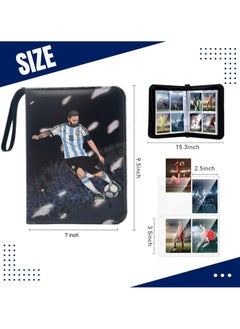 Maanys Maanys Football Card Holder Premium PU Leather Binder for World Cup 2022 Football Trading Card Album, Holds up to 400 Cards 50 Removable Sleeves  - Image 2