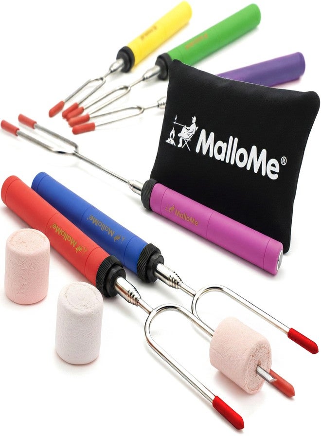 MalloMe Smores Sticks for Fire Pit - Premium 34 inch Marshmallow Roasting Sticks Smores Kit Outdoor -Accessories for Campfire- Smore Skewers Hot Dog Fork, Camping Essentials Bonfire Gear Long (6 Pack) - Image 1