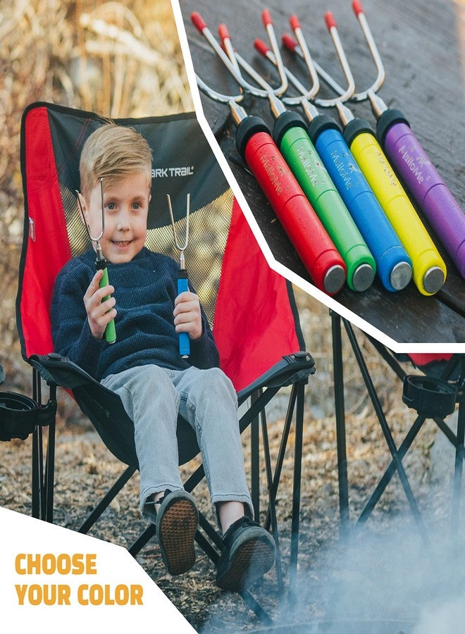 MalloMe Smores Sticks for Fire Pit - Premium 34 inch Marshmallow Roasting Sticks Smores Kit Outdoor -Accessories for Campfire- Smore Skewers Hot Dog Fork, Camping Essentials Bonfire Gear Long (6 Pack) - Image 5