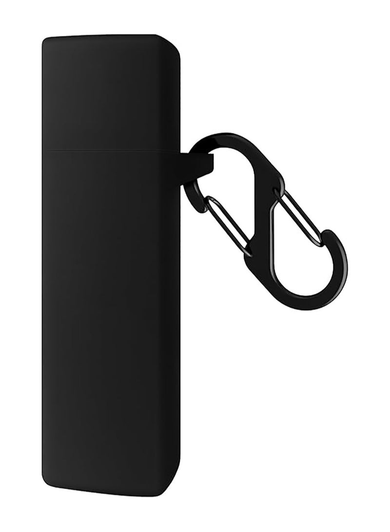 Silicone Case for Anker Soundcore A30i, Protective Cover with Carabiner (Black) - Image 1