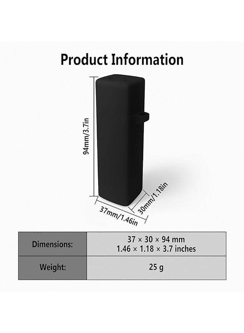 Silicone Case for Anker Soundcore A30i, Protective Cover with Carabiner (Black) - Image 3