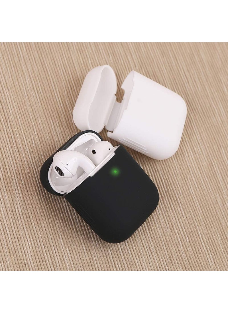 homEdge homEdge AirPods Case 4 Packs Seamless Fit Silicone Protective Cover Front LED Visible Compatible with Apple AirPods 21  Black White Pink and Mint Green  - Image 3