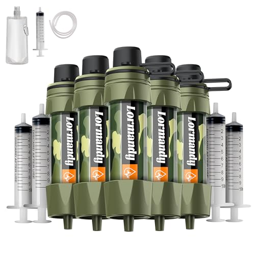 Lormandy Straw Water Filter 5 Pack – Outdoor Camping & Hiking Survival Gear Kit for Family Use, Ultra-Light Personal Filter Straws for Backpacking, Travel, Bug-Out Bags and Emergency Preparedness - Image 1