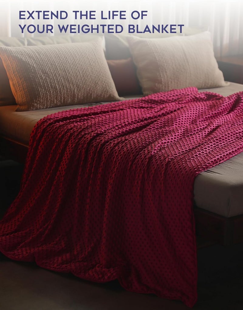 واي أن أم غطاء لبطانية ناعم حصري من للبطانيات المزودة بوزن (لون أحمر، أبعاد 41" x 60") - Image 4