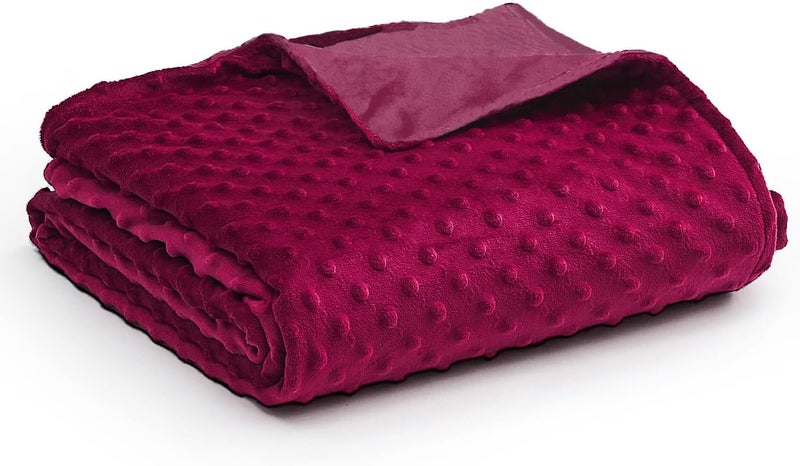 واي أن أم غطاء لبطانية ناعم حصري من للبطانيات المزودة بوزن (لون أحمر، أبعاد 41" x 60") - Image 1