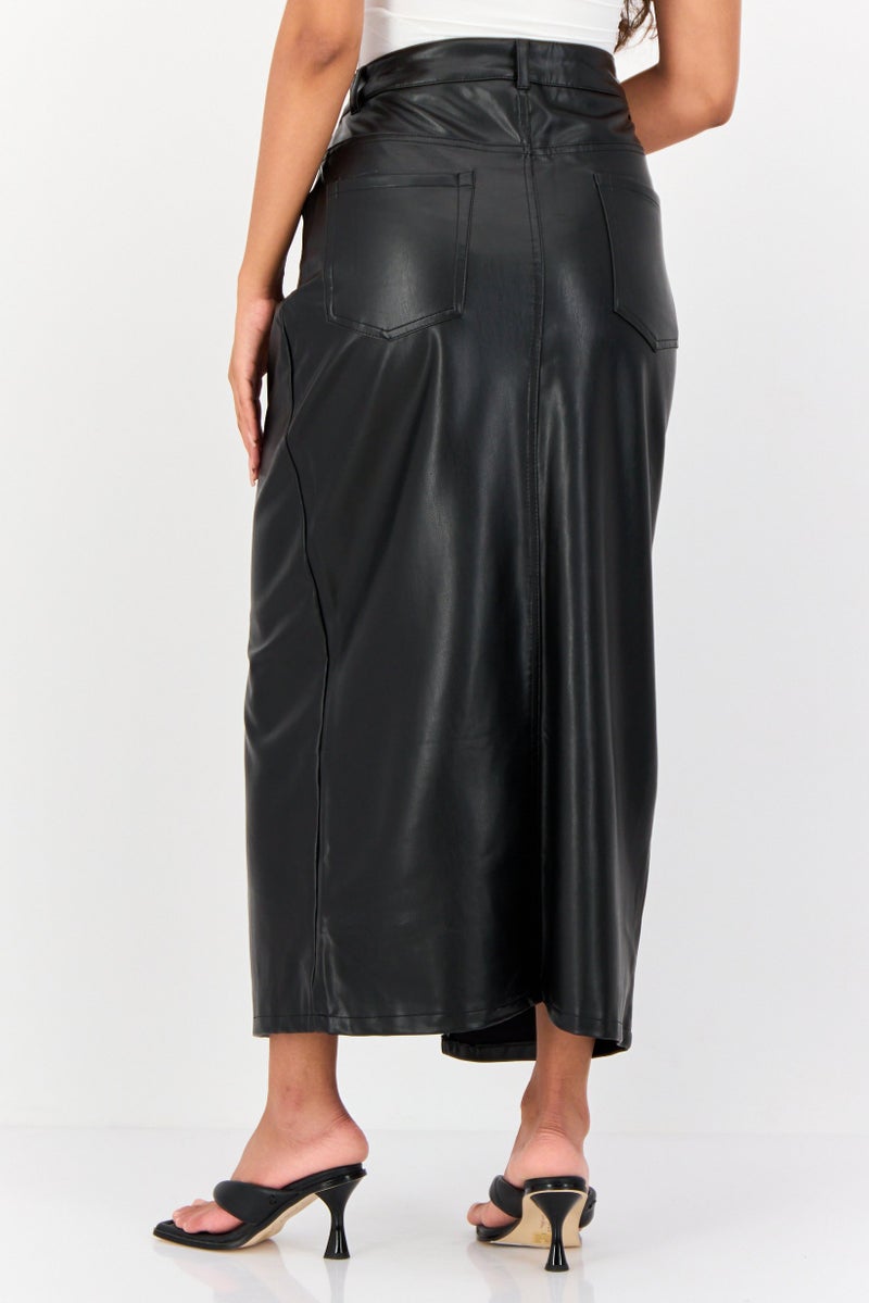Don't Call Me Jennyfer Women Solid Midi Skirt, Black  - Image 3