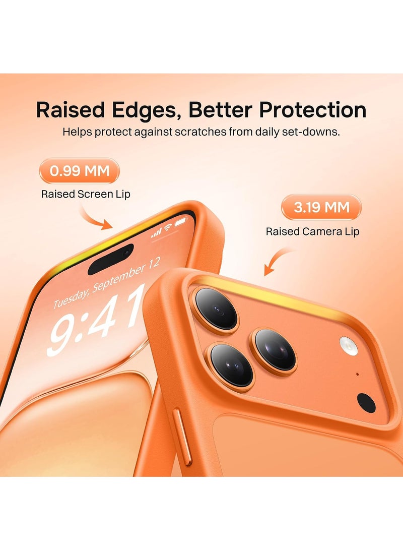 ACLIX Matte Magnetic Case for iPhone 17 Pro Max [Shockproof & Slim] Matte Hard Back Cover with High-Grade Protection | Orange - Image 3