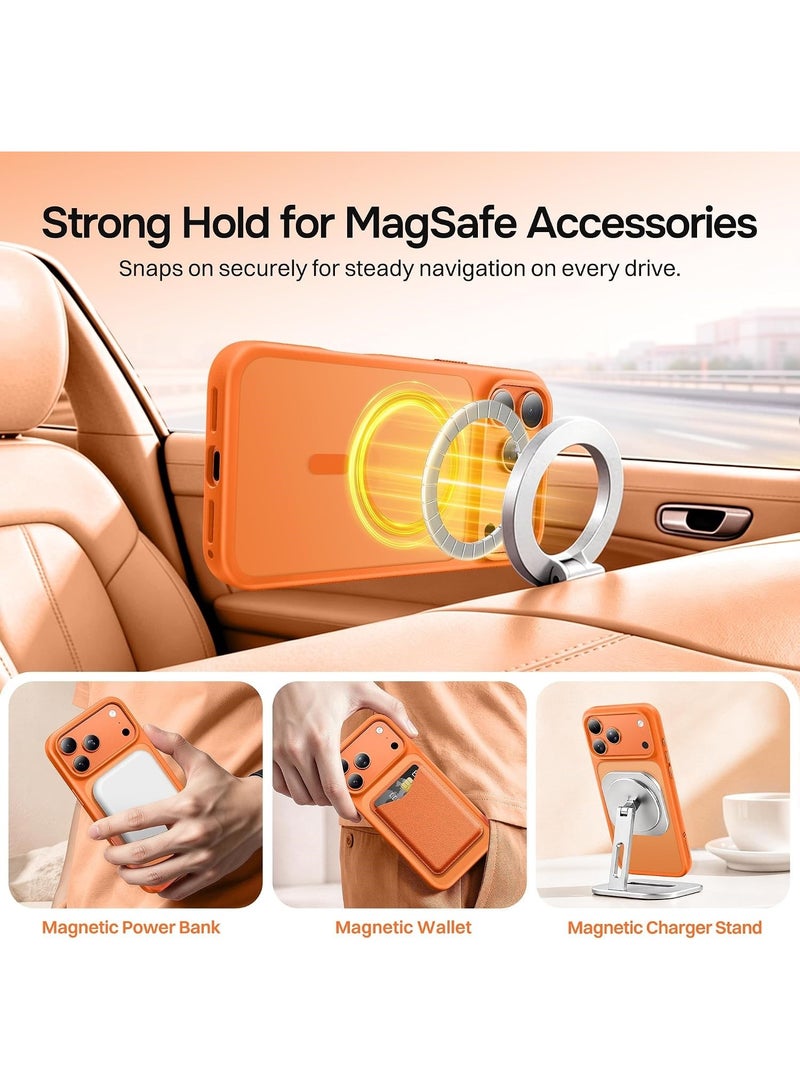 ACLIX Matte Magnetic Case for iPhone 17 Pro Max [Shockproof & Slim] Matte Hard Back Cover with High-Grade Protection | Orange - Image 4