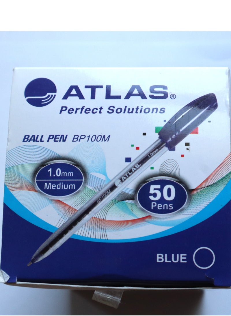ATLAS Atlas Ball Pen - 1.00MM 50PCS Box- Blue  - Image 1