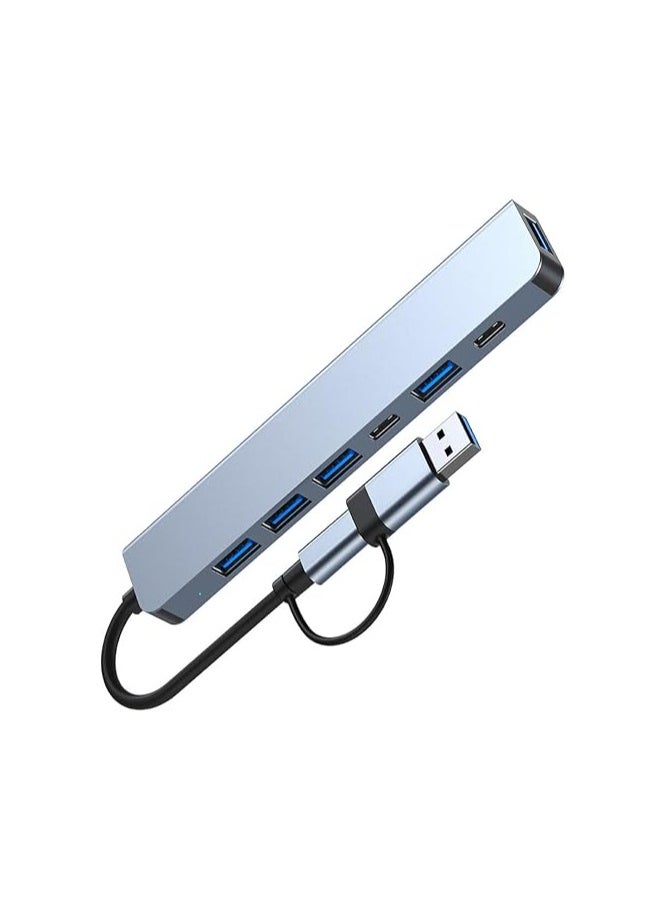 General - USB Extender for Type-c & Type-a Port, 7 in 1 USB spliter, Computer Accessory with USB-C USB-A, dongle Adapter for Tablet Phone PC,Compatible with HP Dell Lenovo Galaxy and More - Image 1