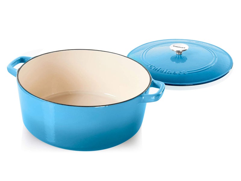 Cuisinart Chef's Classic Enameled Cast Iron Round Covered Casserole (Blue Gradient, 7- Quart) - Image 2