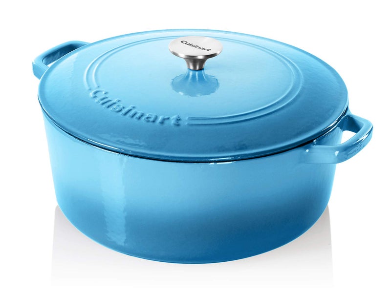 Cuisinart Chef's Classic Enameled Cast Iron Round Covered Casserole (Blue Gradient, 7- Quart) - Image 1