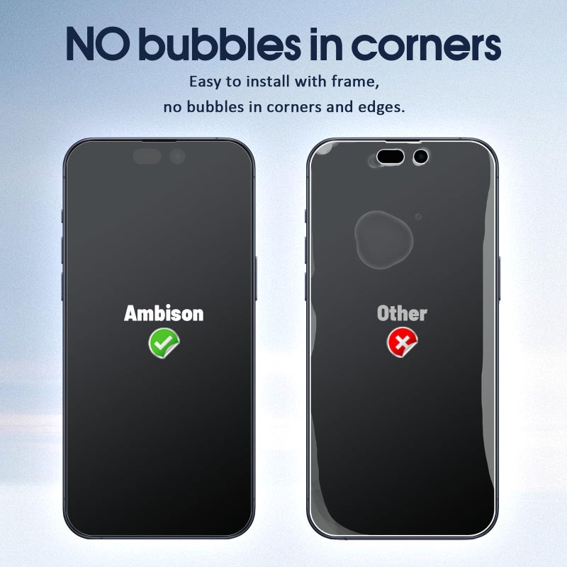 Ambison [2 Pack Matte Glass Screen Protector Compatible with iPhone 15 Pro Max, Dynamic Island Compatible/Anti-Glare [No Bubbles] Install Frame/Smooth as Silk, iPhone 15 Pro Max 6.7inch 2023 - Image 4