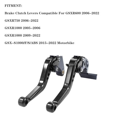Adsspro Motorcycle CNC Aluminum Short Brake Clutch Levers Lever Handle for GSXR600 2006-2022 GSXR750 2006-2022 GSXR1000 2005-2006 GSXR1000 2009-2022 GSX-S1000/F/S/ABS 2015-2022 Motorbike （Black） - Image 5
