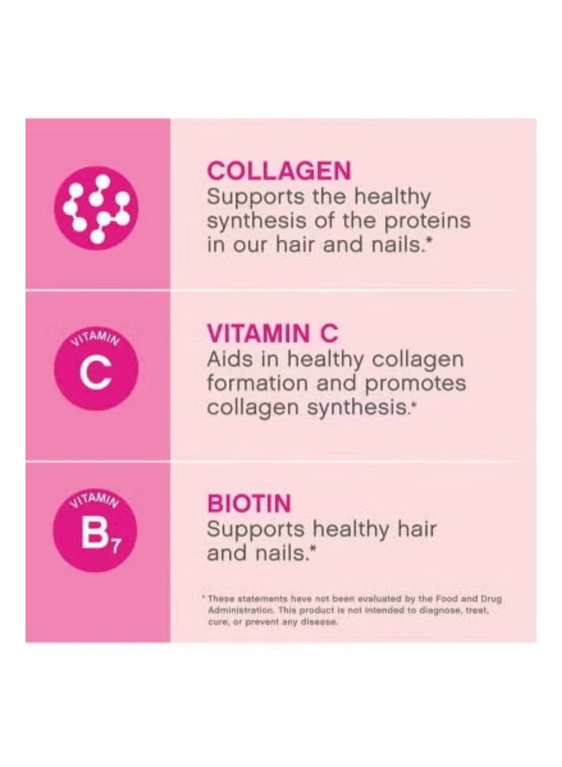 Lifecell Super Collagen Peptides + Vitamin C & Biotin, 3g Collagen Per Serving, Gluten Free, Promotes Healthy Hair, Beautiful Skin, and Nail Support, Dietary Supplement, 60 CAPSULES - Image 2