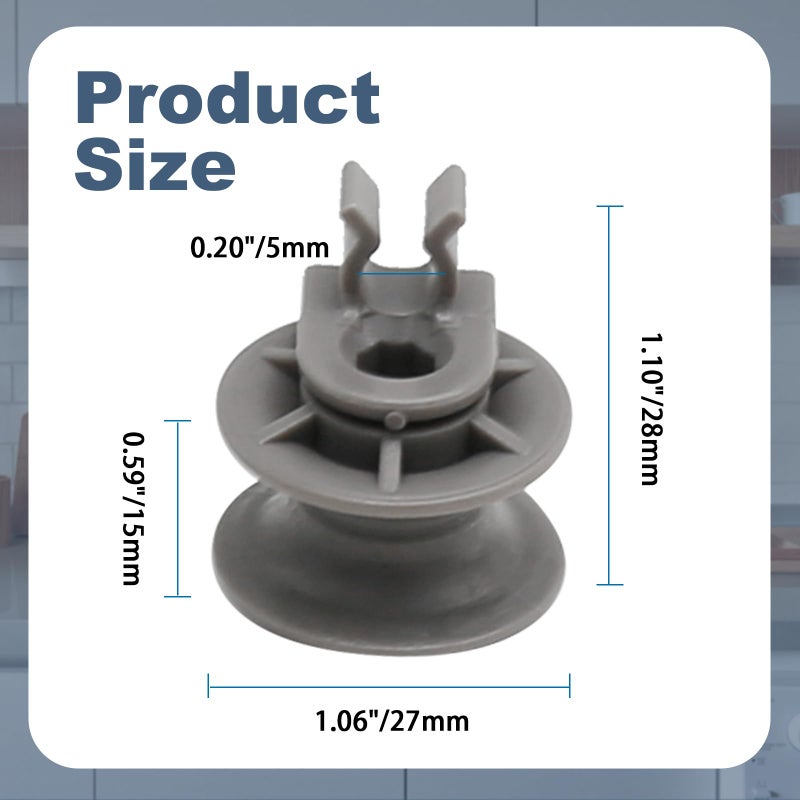 DUZFOREI 4581Dd3002A عجلات الرف العلوي لغسالة الأطباق 8 قطع، استبدال مجموعة المحور والأسطوانة لغسالة الأطباق Lg 4581Dd9001B Ap4437685 1266813 - Image 3