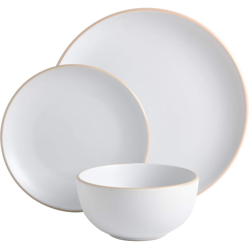 Rockaway Round Stoneware Dinnerware Set, White - Image 2