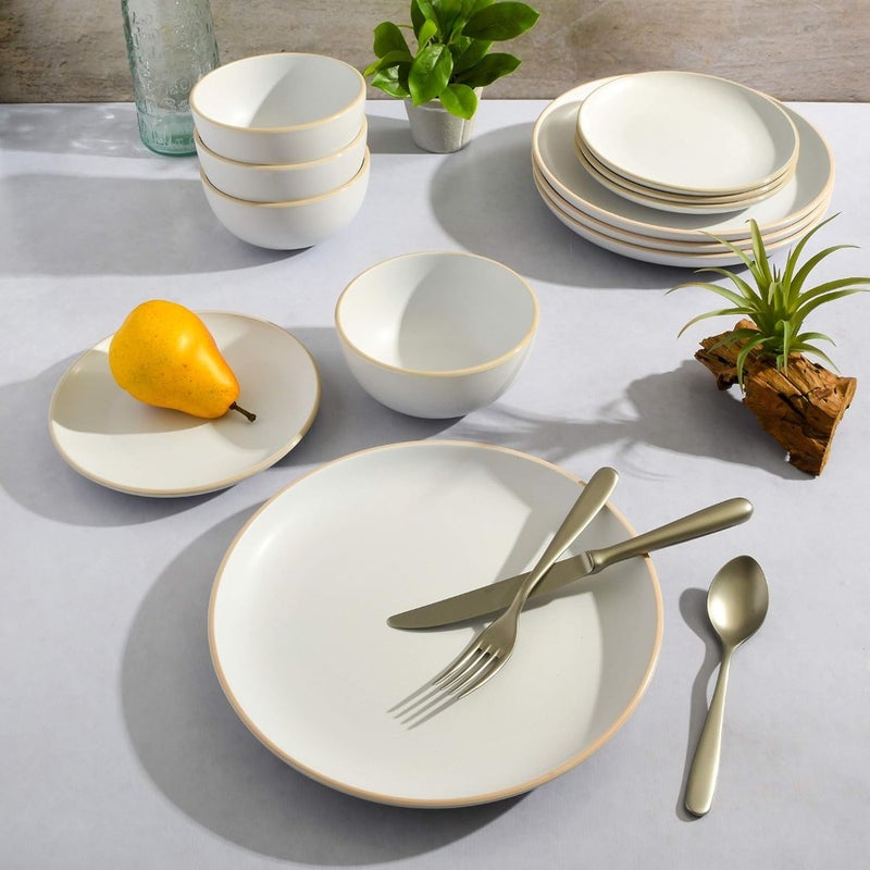 Rockaway Round Stoneware Dinnerware Set, White - Image 5