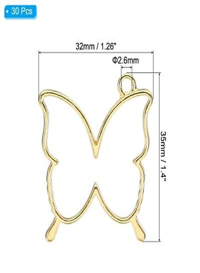 IRIKA Gold Butterfly Pendant Bezels – Pack of 15 | Big Size with Connector | Anti-Tarnish | for Resin Art, Jewelry Making, Crafts - Image 5