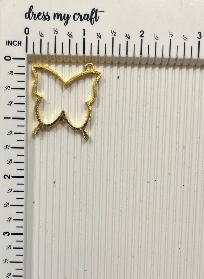 IRIKA Gold Butterfly Pendant Bezels – Pack of 15 | Big Size with Connector | Anti-Tarnish | for Resin Art, Jewelry Making, Crafts - Image 3