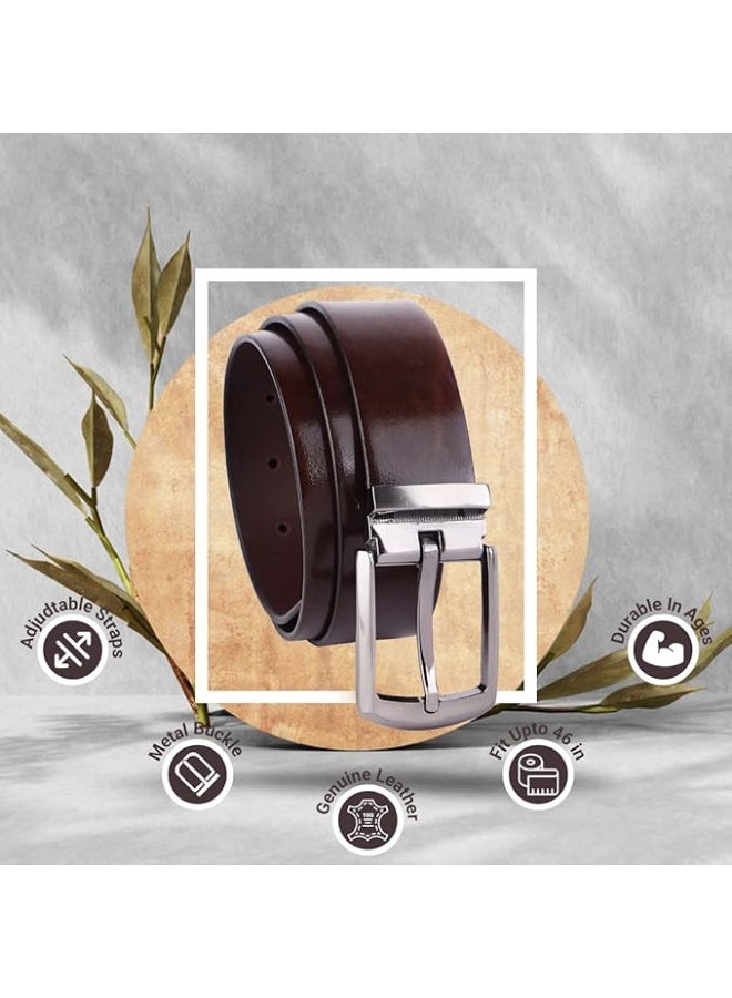 HAMMONDS FLYCATCHER Leather Belt for Men - Perfect for Formal and Casual Wear - Adjustable Waistband up to 46 Inches - Autolock Belt for Formal and Casual Wear - Image 2