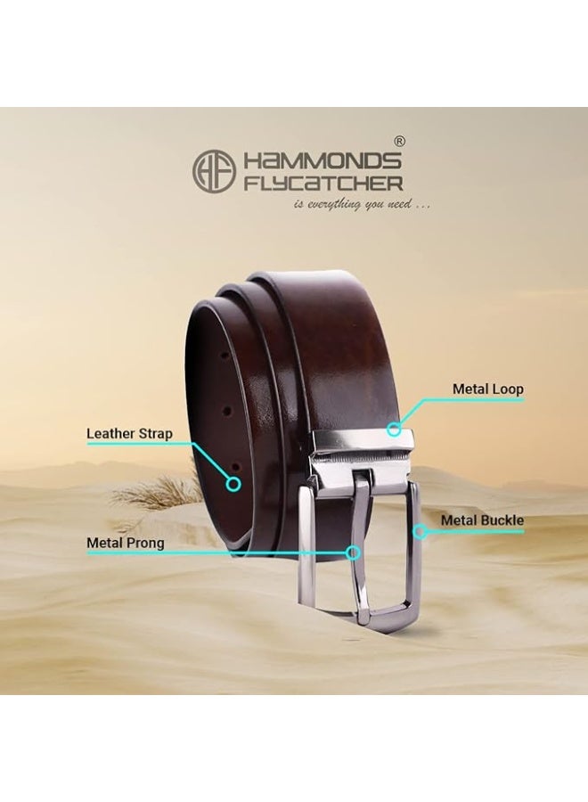 HAMMONDS FLYCATCHER Leather Belt for Men - Perfect for Formal and Casual Wear - Adjustable Waistband up to 46 Inches - Autolock Belt for Formal and Casual Wear - Image 3