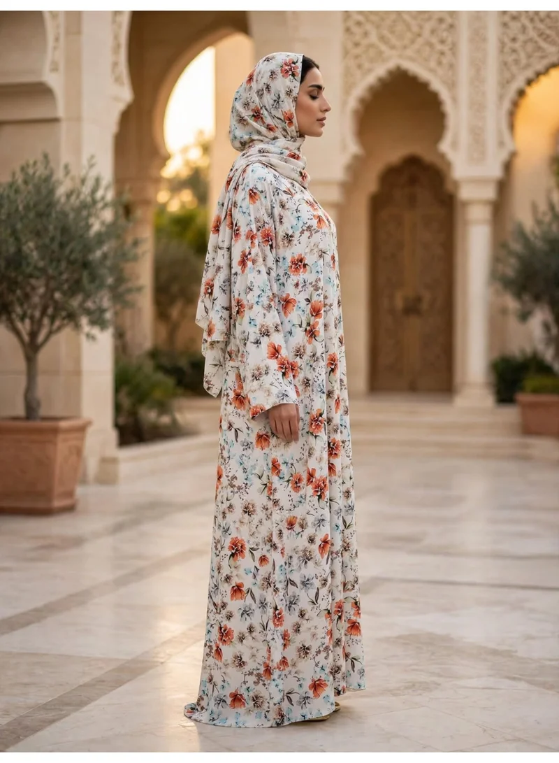 Ikkxa  Contemporary Patterned Abaya with Classic Wide Sleeves for Women | Best Price UAE