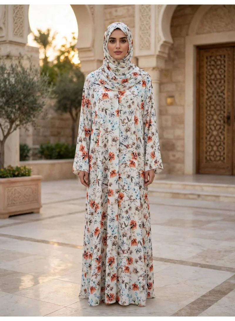 Contemporary Patterned Abaya with Classic Wide Sleeves