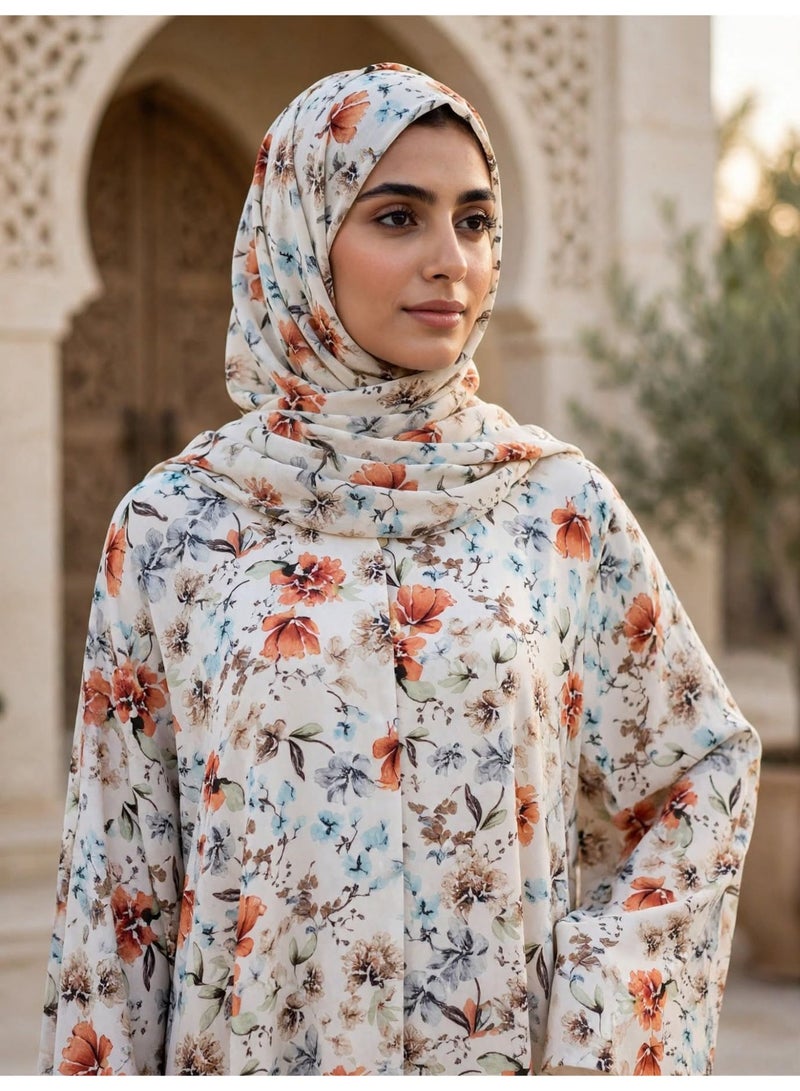 IKKXA Contemporary Patterned Abaya with Classic Wide Sleeves - Image 3