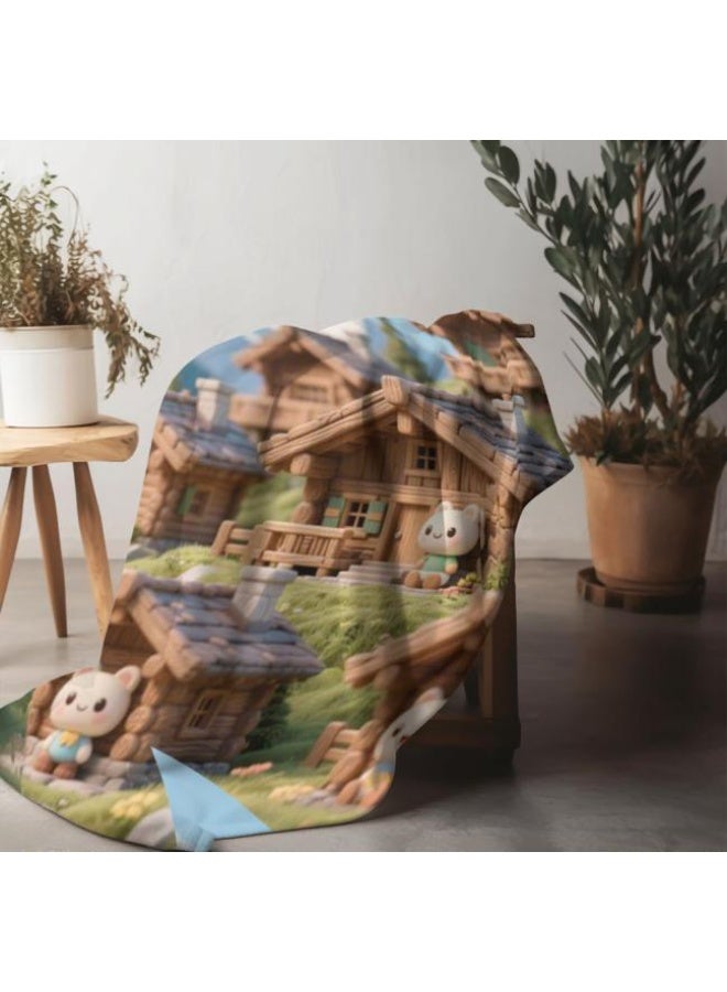 general Baby and children's cartoon flannel thin blanket (warm and comfortable, suitable for sleep, game use) 70cm*100cm - Image 3