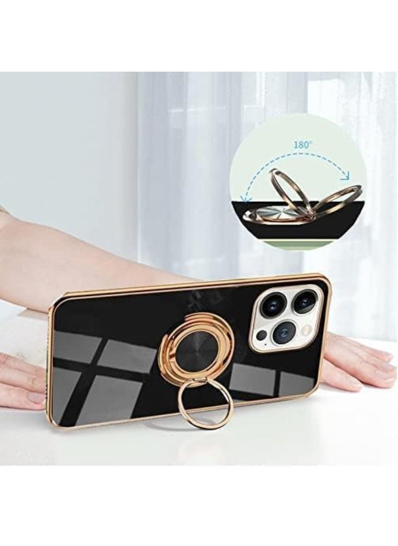 Raxoom Luxury Silicone TPU Shockproof Ring Holder Kickstand Slim Plated Phone Case Cover designed for iPhone 11 Pro - Image 4