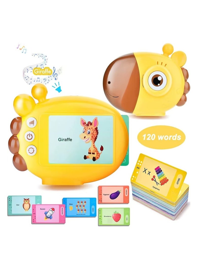 Flash Cards with Sound Effects, Talking Flash Cards, Toddler Learning Toy with 60 Double-sided Learning Cards, Educational Interactive Toys, Fun Toddler Travel Toys, Ideal Gift for Kids  - Image 1