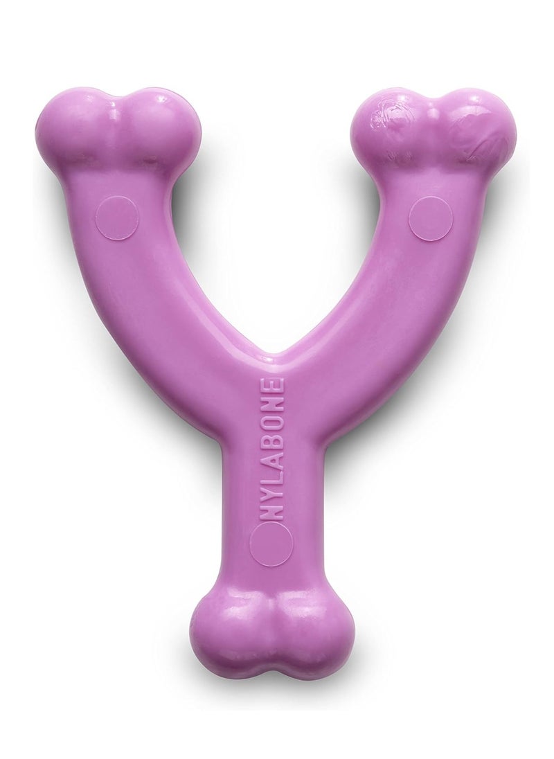 Nylabone Puppy Teething Chew Toy Wishbone Puppy Pink Original Chicken Flavour X Small Petite 1 Count  - Image 1