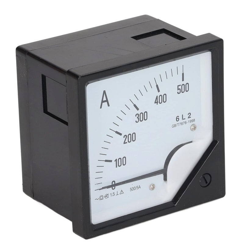 Analog AC Ammeter Panel Meter and Magnetoelectric Pointer Current Gauge with ABS Housing, 0 to 500A Measurement Range and 1.5 Percent Accuracy for Power Distribution Systems. - Image 2