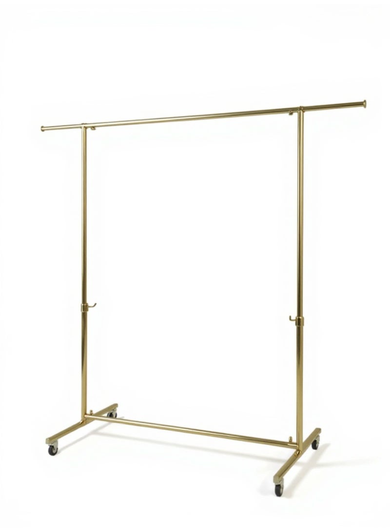 Living Iron clothes rack with movable wheels, golden color - Image 2