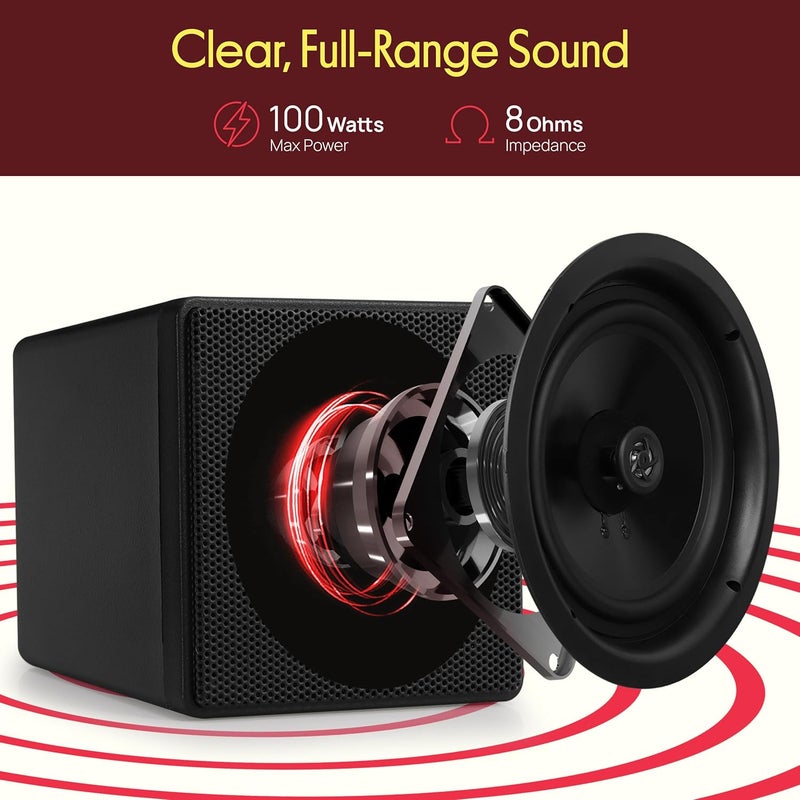 Pyle Global easy assemble picks 3" Mini Cube Bookshelf Speakers - 100W Small Bookshelf Speakers w/ 3" Paper Cone Driver, 8 Ohm - Passive Audio Book Shelf Speaker Pair For Home Theater Stereo Surround Sound - Home PCB3BK (Black) Multi-purpose fine material - Image 2