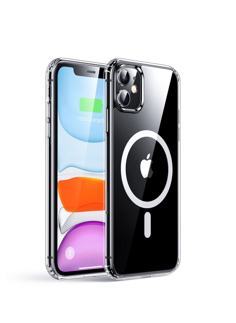 Case Magnetic Crystal Clear Designed for iPhone 11 Case [Yellow Resistant] Compatible with MagSafe Shockproof Protective Slim Thin Cover 6.1 inch 2021-Clear  - Image 1