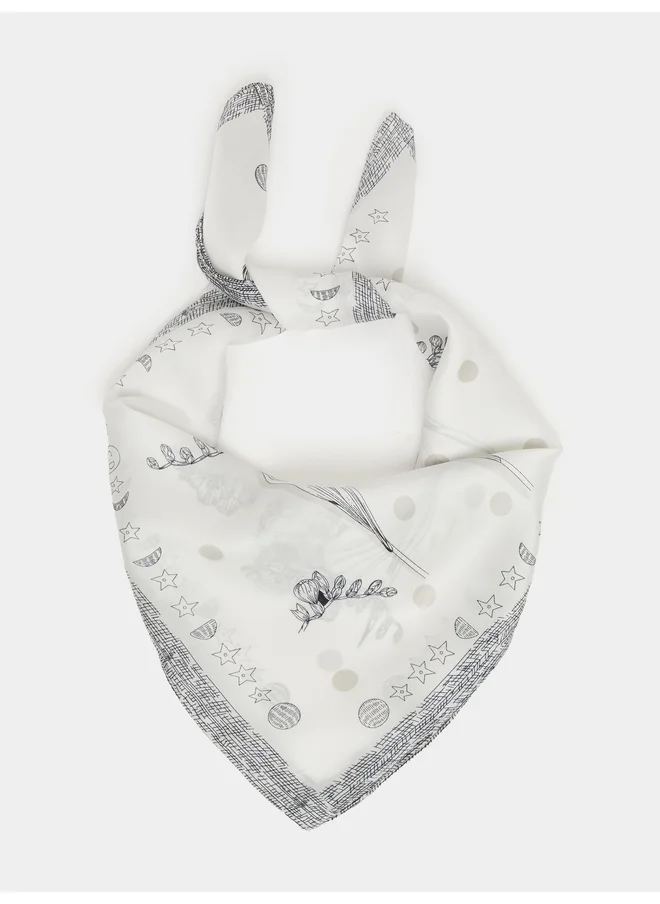 Styli Styli Floral Print Square Neck Scarf
