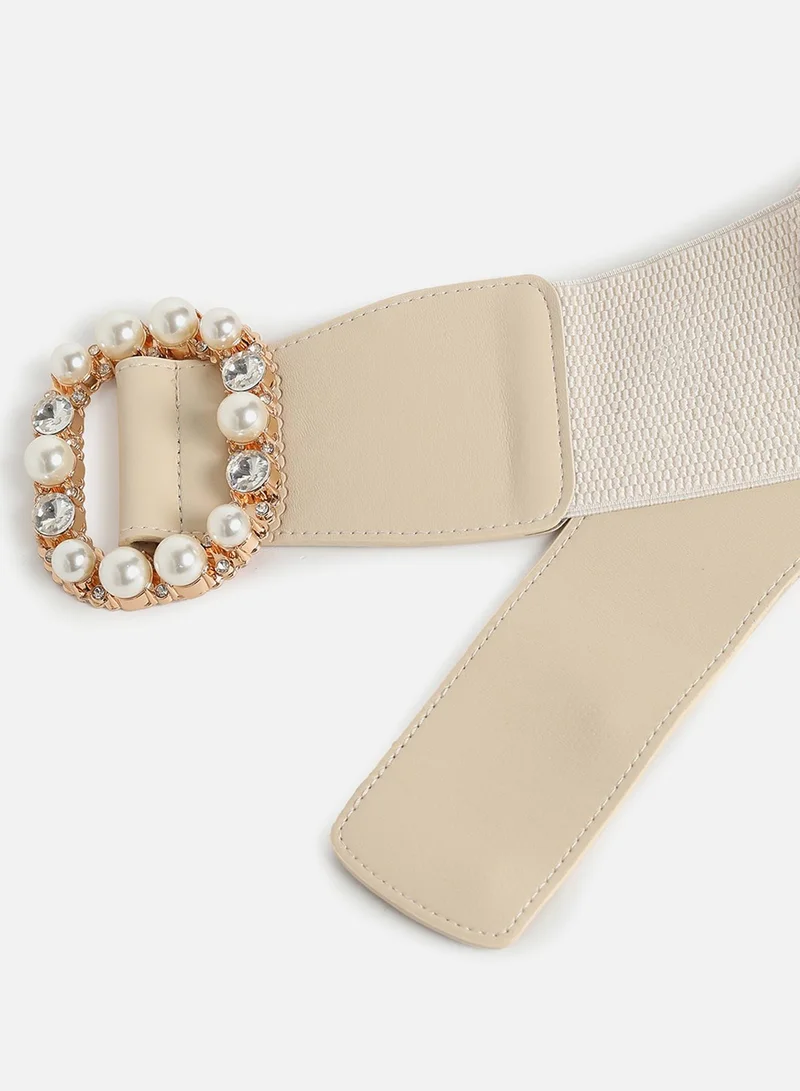 Haute Sauce White Solid Waist Belt