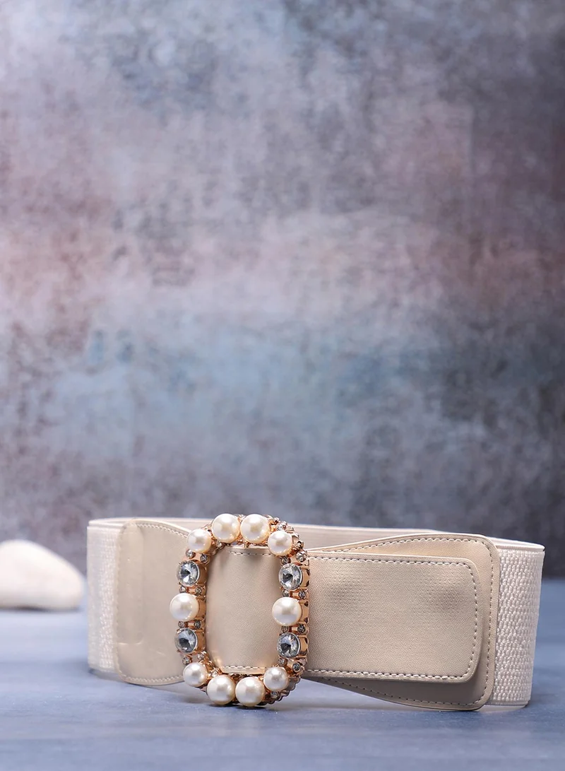 Haute Sauce White Solid Waist Belt