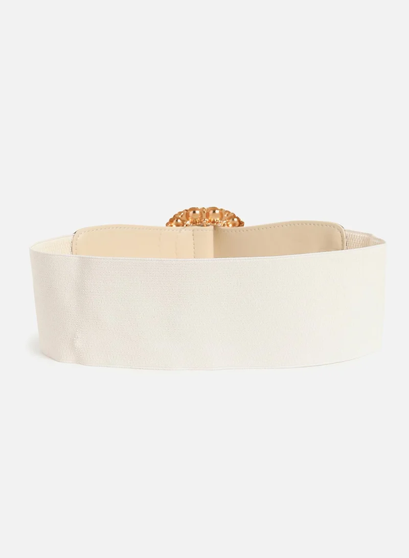Haute Sauce White Solid Waist Belt
