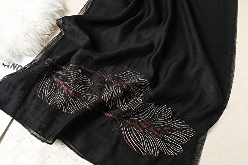 WINCESS.YU Silk Scarf for Women Lightweight Shawls and Wraps for Weddings Fashion Pashmina Shawl Embroidered Scarves - Image 4