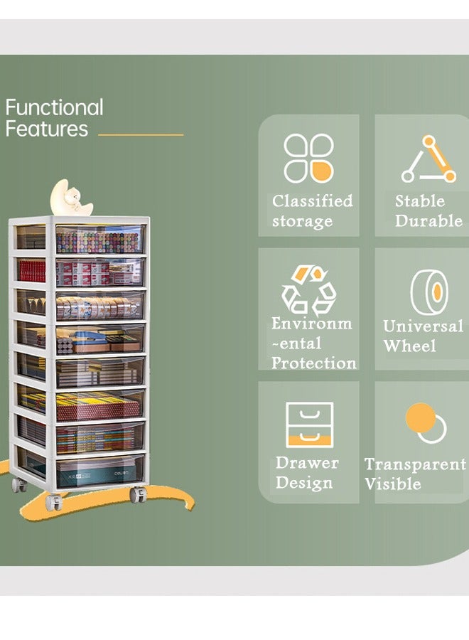 MLADEN 6 Drawer Storage Bin Unit,Storage Drawers for Office Supplies, Plastic Stationary Organizer, Makeup Organizer, Desk Storage Box for Office, School, Home - Image 3