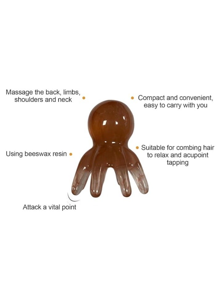 general Scalp Massager, Octopus Shape Resin Scalp Scratcher, Head Scratcher, Gua Sha Protable Comfortable Head Massage Tool for Women Men Cleaning Care - Image 2