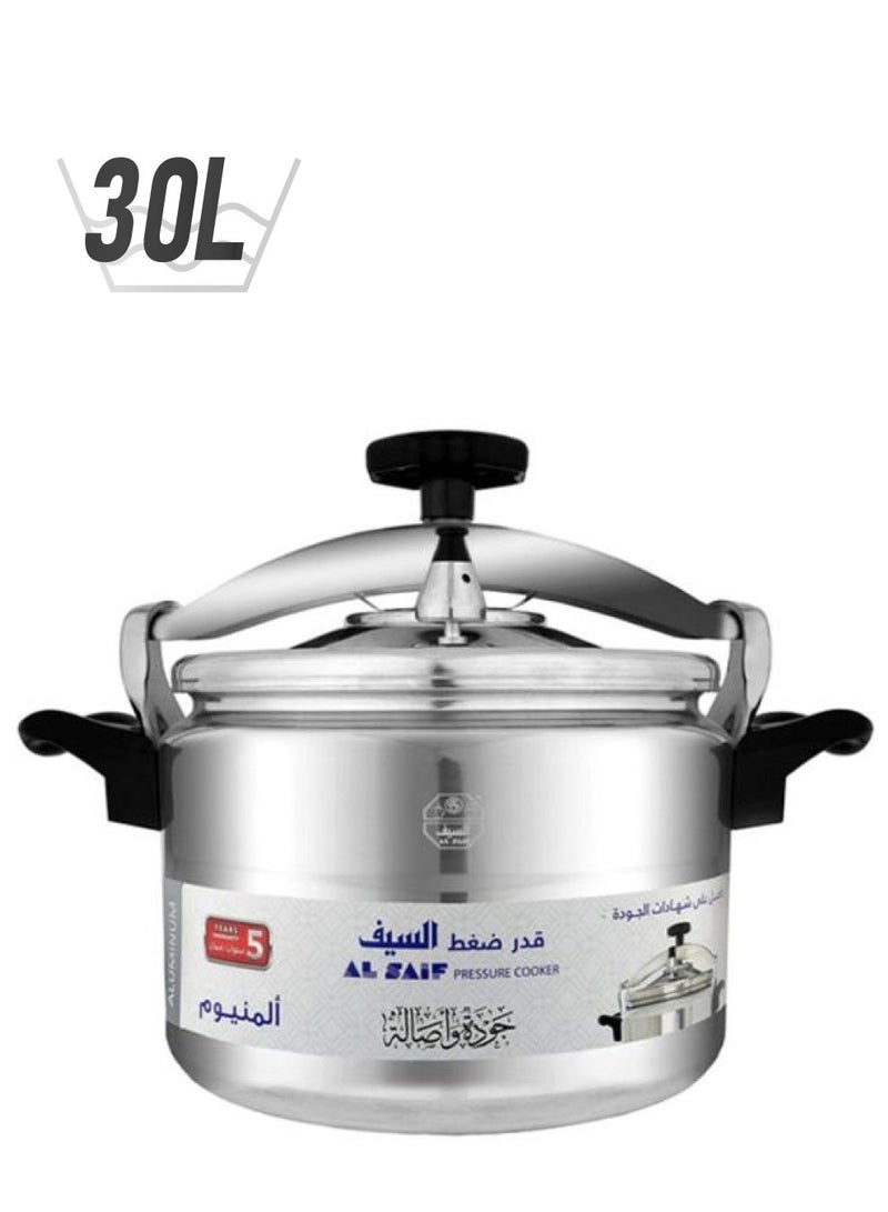 Alsaif 6 Pack Al Saif Aluminium Pressure Cooker Silver 30Liters - Image 2