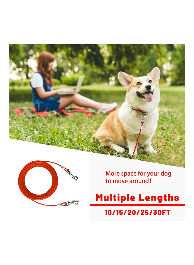 Zikra Dog Tie Out Cable 10FT Dog Runner for Yard Steel Wire Dog Cable with Durable Superior Clips for Outside Dog Lead for Large Dogs Up to 165 lbs - Image 4
